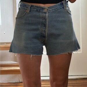 Re/Done x Levi’s high rise denim shorts in indigo.  Size 26